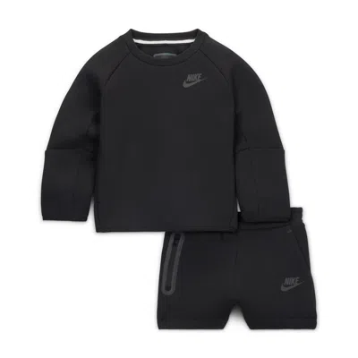 Nike Tech Fleece Baby (12-24m) 2-piece Shorts Set In Black
