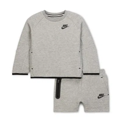 Nike Tech Fleece Baby (12-24m) 2-piece Shorts Set In Gray