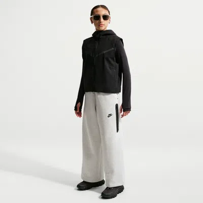 Nike Tech Fleece Big Kids' (girls') Wide-leg Pants In Gray
