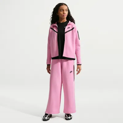 Nike Tech Fleece Big Kids' (girls') Wide-leg Pants In Pink