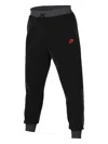 Nike Tech Fleece "black/dark Smoke Grey/light Crimson" Track Trousers In Black