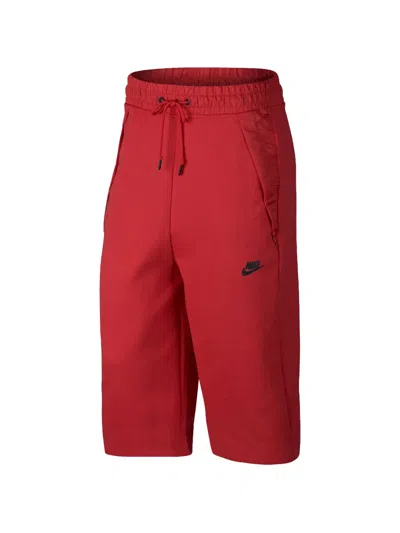 Nike Tech Fleece Capri Trousers In Red