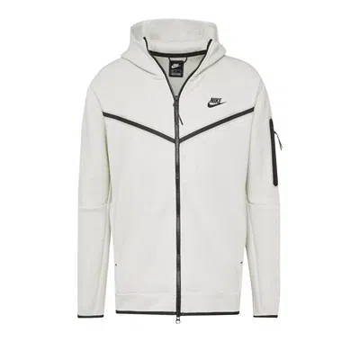 Pre-owned Nike Tech Fleece Full Zip Hoodie 'light Bone/black' In Cream