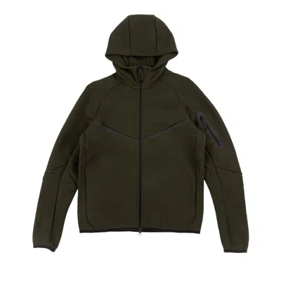 Pre-owned Nike Tech Fleece Full-zip Windrunner Hoodie 'olive' | Green | Men's Size M