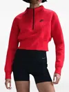 Nike Women's  Sportswear Tech Fleece Cropped 1/2-zip Top In Red