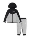 Nike Sportswear Little Kids' Tech Fleece 2-piece Full-zip Set In Gray