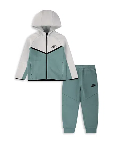 Nike Tech Fleece Hooded Full Zip Set - Little Kid In Green