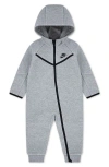 Nike Tech Fleece Hooded Romper In Gray