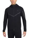 Nike Lightweight Hooded Sweatshirt With Zip Men's Sportswear Tech Fleece Hoodie Black/black In Black
