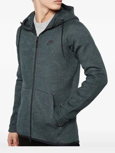 Nike Tech Fleece Jacquard Zip Hoodie In Green