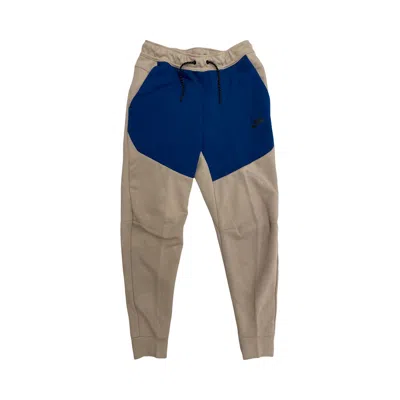 Pre-owned Nike Tech Fleece Joggers 'beige/blue' | Cream | Men's Size Xs In White