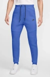 Nike Tech Fleece "game Royal/black" Track Pants In Game Royal/black