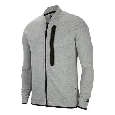 Nike Tech Fleece Long Sleeves Stand Collar Jacket Gray