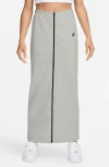 Nike Tech Fleece Maxi Skirt In Light Grey Heather/black