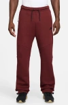 Nike Tech Fleece Open Hem Sweatpants In Burgundy
