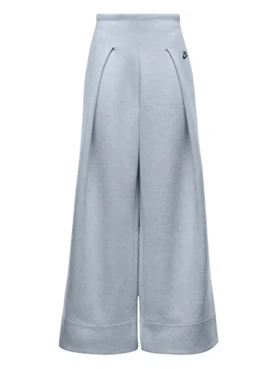 Nike Tech Fleece Pleated High-rise Trousers In Green
