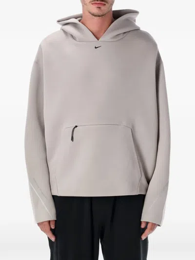 Nike Structured Fit Hoodie With Zip Detail And Modern Silhouette In Gray