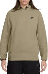 Nike Tech Fleece Pullover Hoodie In Neutral Olive/black