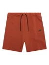 Nike Tech Fleece Shorts In Orange