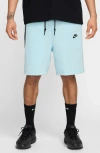 Nike Tech Fleece Sweat Shorts In Glacier Blue/black