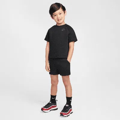 Nike Tech Fleece Toddler Tee And Shorts Set In Black