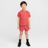 Nike Babies' Tech Fleece Toddler Tee And Shorts Set In Red