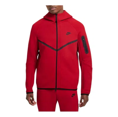 Nike Tech Windrunner Zip Hoodie In Red