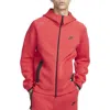 Nike Tech Fleece Windrunner Hoodie In Light University Red Heather/black In University Red Heather/black