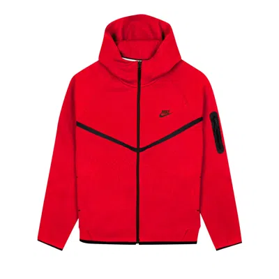 Pre-owned Nike Tech Full Zip Windrunner Hoodie 'gym Red/black' | Men's Size Xl