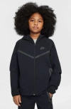 Nike Kids'  Tech Hooded Performance Zip Jacket In Black