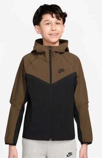 Nike Tech Hooded Performance Zip Jacket In Brown