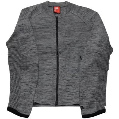 Nike Tech Knit Bomber Jacket In Grey Nylon In Black