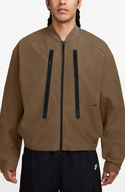 Nike Tech Shori Bomber Jacket In Brown