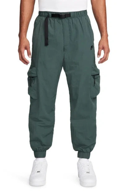 Nike Tech Water Repellent Woven Cargo Pants In Vintage Green/black