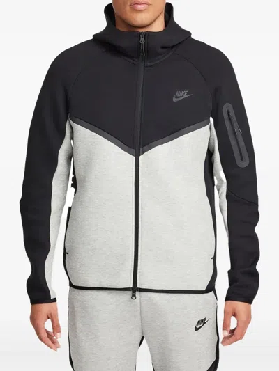 Nike Mens  Tech Fleece Full-zip Hoodie In Dark Grey Heather/black/white