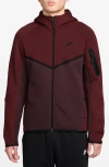 Nike Tech Windrunner Zip Hoodie In Burgundy