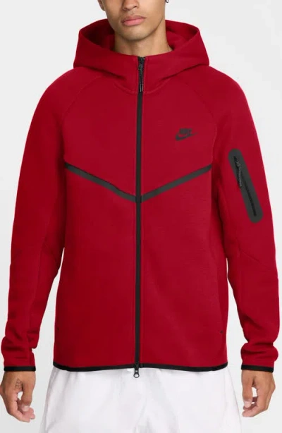 Nike Tech Windrunner Zip Hoodie In Red