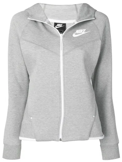 Nike Tech Windrunner Zipped Hoodie In 063 Grey/white