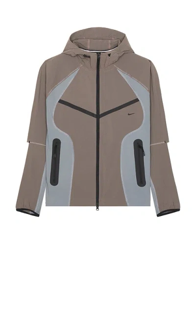 Nike Tech Woven Pro Full Zip Jacket In Brown