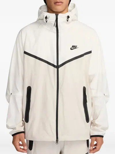 Nike Tech Zip-up Hooded Jacket In White