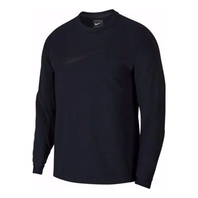 Nike Teck Pack Round Collar Long Sleeves Shirt 'dark Grey' In Black