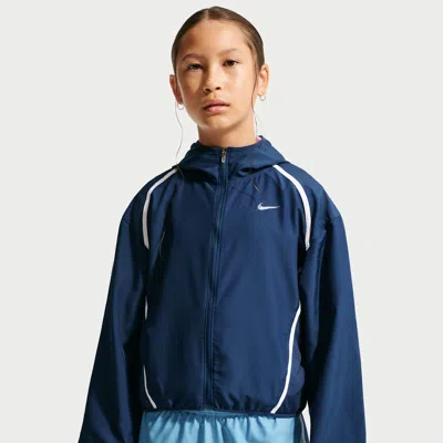 Nike Tempo Big Kids' (girls') Repel Running Jacket In Blue