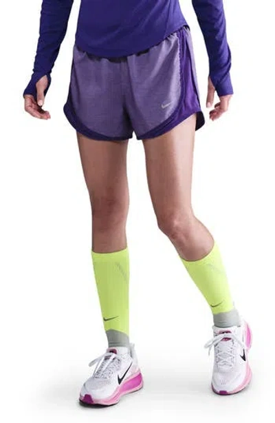Nike Tempo Dri-fit Mid-rise 3-inch Running Shorts In Purple