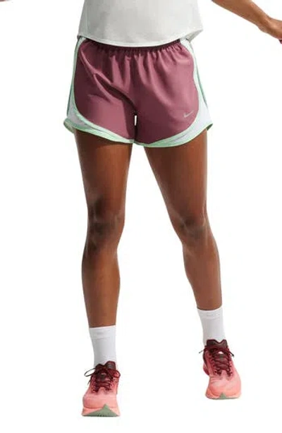 Nike Tempo Dri-fit Mid-rise 3-inch Running Shorts In Pink Smoke/ White