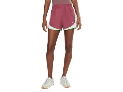 Nike Tempo Dri-fit Mid-rise Brief-lined Running Shorts Women's Shorts Pink Smoke/white/cucumber Calm/refl In Pink Smoke/white/cucumber Calm/reflective Silver