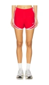 Nike Tempo Dry Fit Short In University Red & Reflective Silver