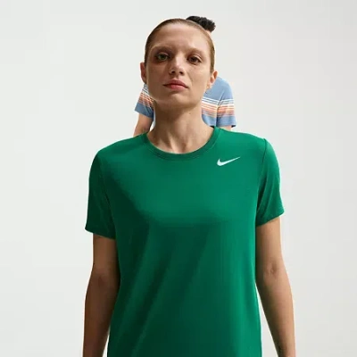 Nike Tempo Juniors Womens Mid Rise Moisture Wicking Running Short In Green