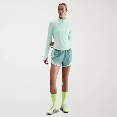 Nike Tempo Juniors Womens Mid Rise Moisture Wicking Running Short In Green