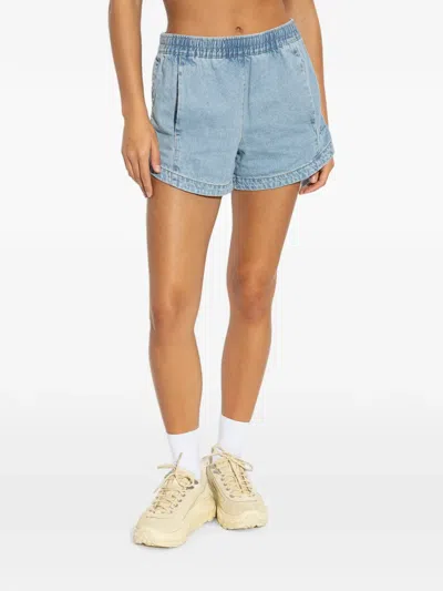 Nike Tempo Logo-embroidered Mini Shorts In Blue
