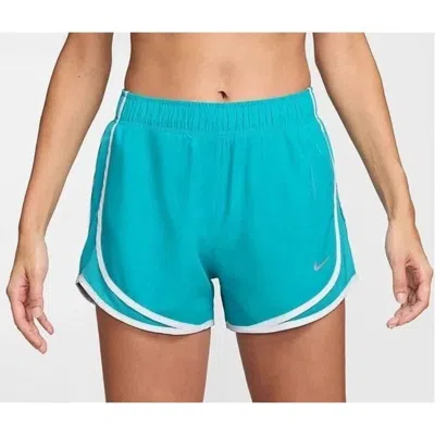 Nike Tempo Running Shorts Womens Green Dri-fit Brief Lined Activewear Dsgl617 In Blue